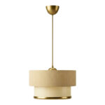 Ceiling light Lembar LED E27 beige with gold D30x20cm - Слика 2