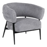 Armchair Penfel grey fabric with black metal leg 82x71x73cm - Image 2