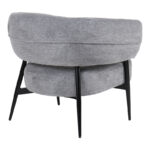 Armchair Penfel grey fabric with black metal leg 82x71x73cm - Image 3