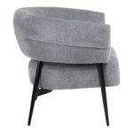 Armchair Penfel grey fabric with black metal leg 82x71x73cm - Image 4