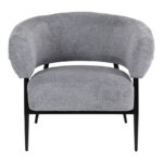 Armchair Penfel grey fabric with black metal leg 82x71x73cm - Image 5