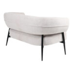 Luvina 2seater sofa cream fabric with black metal leg 145x71x73cm - Image 3