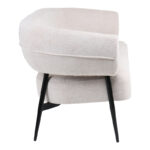 Luvina 2seater sofa cream fabric with black metal leg 145x71x73cm - Image 4