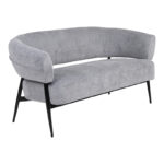 Sofa Luvina 2seater grey  fabric with black metal leg 145x71x73cm - Image 2