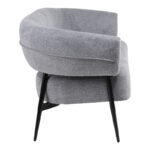 Sofa Luvina 2seater grey  fabric with black metal leg 145x71x73cm - Image 4
