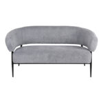 Sofa Luvina 2seater grey  fabric with black metal leg 145x71x73cm - Image 5