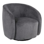 Armchair Barrelo swivel anthracite fabric 77x72x69cm - Слика 2
