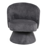 Cioura swivel armchair anthracite fabric 70x68x75cm - Слика 5