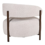 Melita armchair beige boucle with brown metal leg 68.5x65x69cm - Слика 3