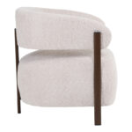 Melita armchair beige boucle with brown metal leg 68.5x65x69cm - Слика 4