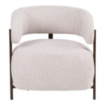 Melita armchair beige boucle with brown metal leg 68.5x65x69cm - Слика 5