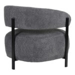 Melita armchair grey boucle with black metal leg 68.5x65x69cm - Image 3