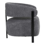 Melita armchair grey boucle with black metal leg 68.5x65x69cm - Image 4