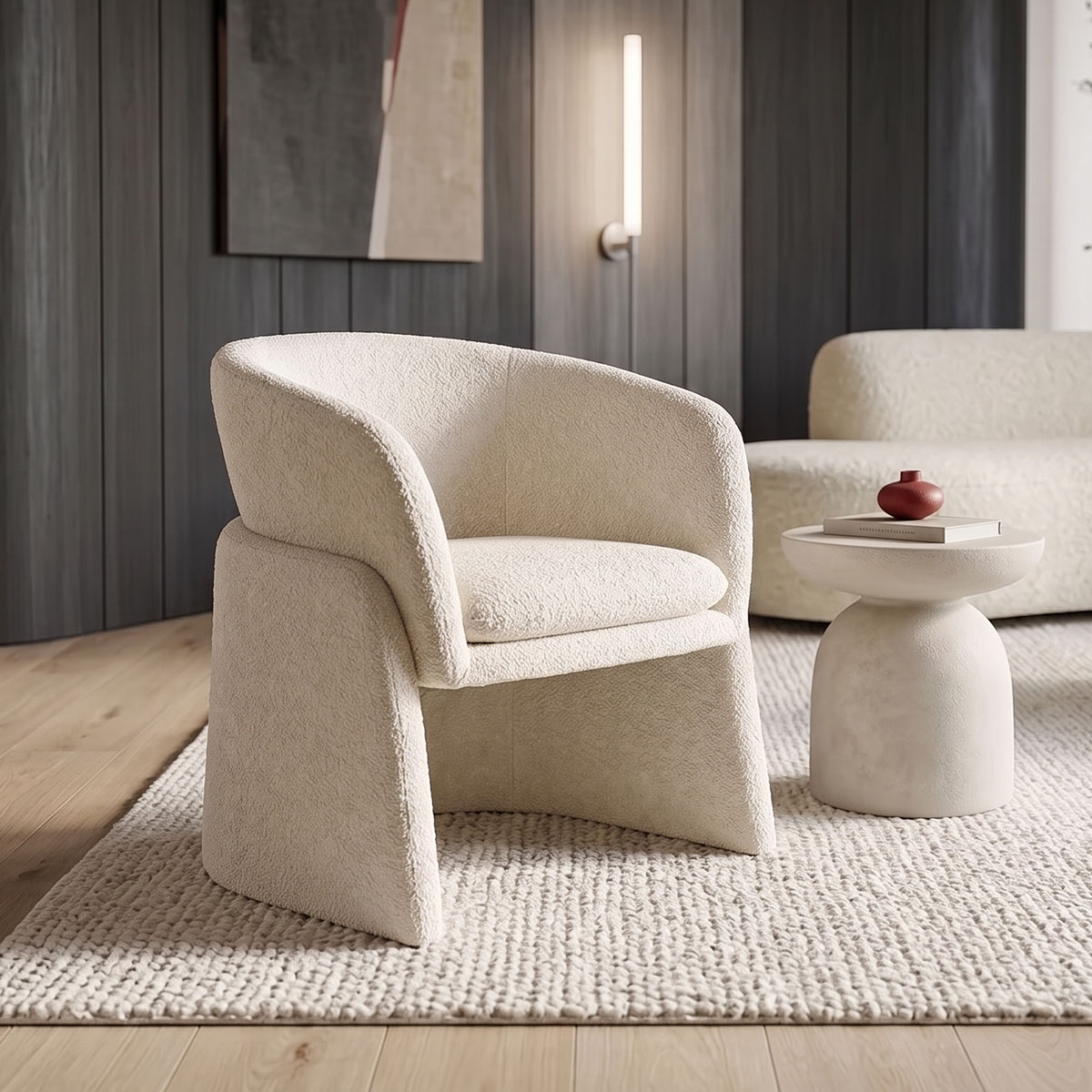 255-000096 Julianna armchair beige boucle 68x65x74cm - Слика 1