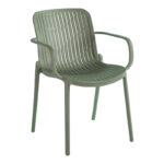 Teragi stackable armchair pp with UV protection olive green 59x57x82cm
