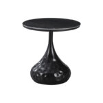 Gala side table black metal - black marble D50x47cm - Image 2