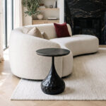 Gala side table black metal - black marble D50x47cm
