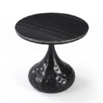 Gala side table black metal - black marble D50x47cm - Image 3