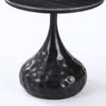 Gala side table black metal - black marble D50x47cm - Image 4