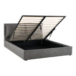 Double bed Dorma with storage space anthracite fabric 160x200cm - Image 2