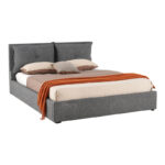 Double bed Dorma with storage space anthracite fabric 160x200cm - Image 3