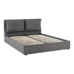 Double bed Dorma with storage space anthracite fabric 160x200cm - Image 4