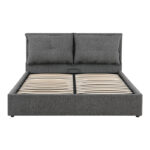 Double bed Dorma with storage space anthracite fabric 160x200cm - Image 5
