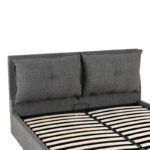 Double bed Dorma with storage space anthracite fabric 160x200cm - Image 6