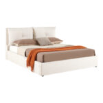 Double bed Dorma with storage space ecru fabric 160x200cm - Слика 3