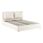 Double bed Dorma with storage space ecru fabric 160x200cm - Слика 4