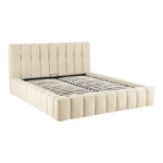 Double bed Vilou with storage space ecru fabric 160x200cm - Слика 4