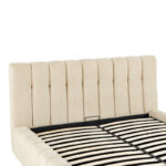 Double bed Vilou with storage space ecru fabric 160x200cm - Слика 6
