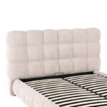 Double bed Abena ecru boucle fabric with storage space 160x200cm - Image 6