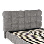 Double bed Abena grey boucle fabric with storage space 160x200cm - Image 6