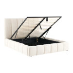Double bed Ferena ecru fabric with storage space 160x200cm - Слика 3