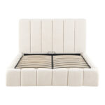 Double bed Ferena ecru fabric with storage space 160x200cm - Слика 5