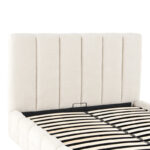 Double bed Ferena ecru fabric with storage space 160x200cm - Слика 6