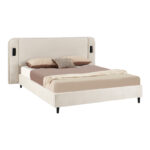 Double bed Fomo grey beige fabric 160x200cm - Слика 2