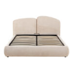 Double bed Cardia with storage space beige grey fabric 160x200cm - Image 5