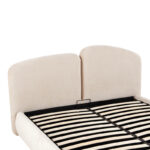 Double bed Cardia with storage space beige grey fabric 160x200cm - Image 6