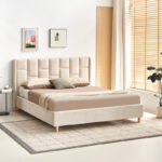 Double bed Sensa grey beige fabric 160x200cm