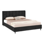 Double bed Sensa black fabric 160x200cm - Image 2
