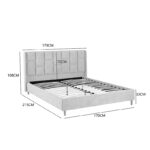 Double bed Sensa black fabric 160x200cm - Image 6