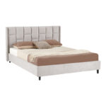 Double bed Sensa light grey fabric 160x200cm - Image 2