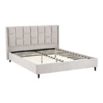 Double bed Sensa light grey fabric 160x200cm - Image 3