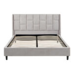 Double bed Sensa light grey fabric 160x200cm - Image 4