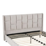 Double bed Sensa light grey fabric 160x200cm - Image 5