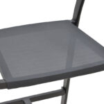 Aluminum bar stool Phoenix stackable anthracite frame-textilene natural rattan 53x58x103cm - Слика 7