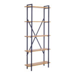Bookcase Derena oak with black metal 60x29x160cm - Слика 2