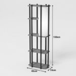 Floor lamp with shelves Lumna oak with black metal 45x24x150cm - Слика 3